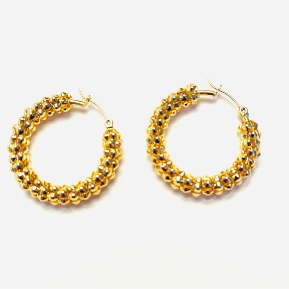 18k gold plated hoops - Picture 3 of 4